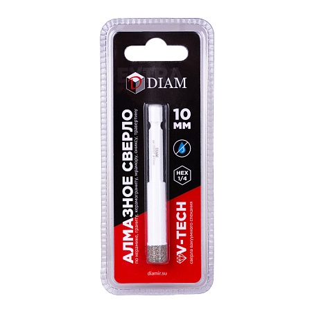 Сверло алмазное DIAM 10x35x1/4 HEX-E Extra Line V-TECH (в.спекание) (320327) DIAM – анонс, характеристики, 320327 
