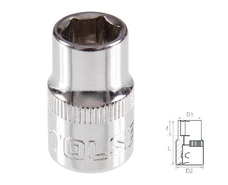 Головка торцевая стандартная шестигранная 3/8&quot;, 9 мм TOLSEN TT16309 TOLSEN – анонс, характеристики, MSTTT16309 