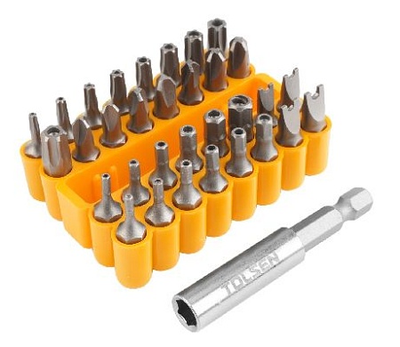 Набор вставок (бит) 1/4&quot;, Security hex, TorxTR, Spaner, Torg-Set, Tri-Wing, 33 предмета TOLSEN TT20369 TOLSEN – анонс, характеристики, MSTTT20369 