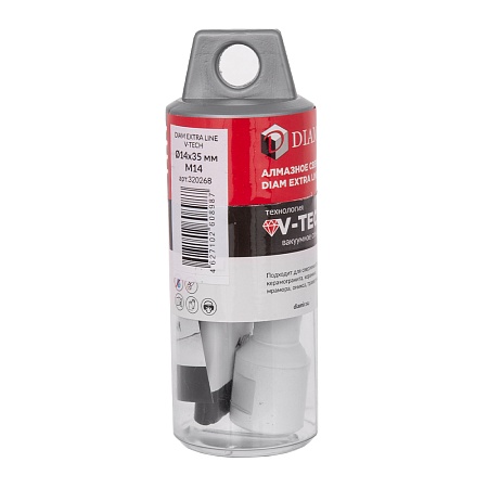 Сверло алмазное DIAM 14x35xМ14 Extra Line V-TECH (в.спекание) (320268) DIAM – анонс, характеристики, 320268 
