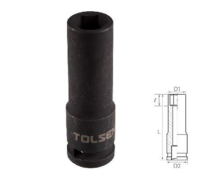 Головка торцевая ударная глубокая шестигранная 1/2&quot;, 13 мм TOLSEN TT18263 TOLSEN – анонс, характеристики, MSTTT18263 